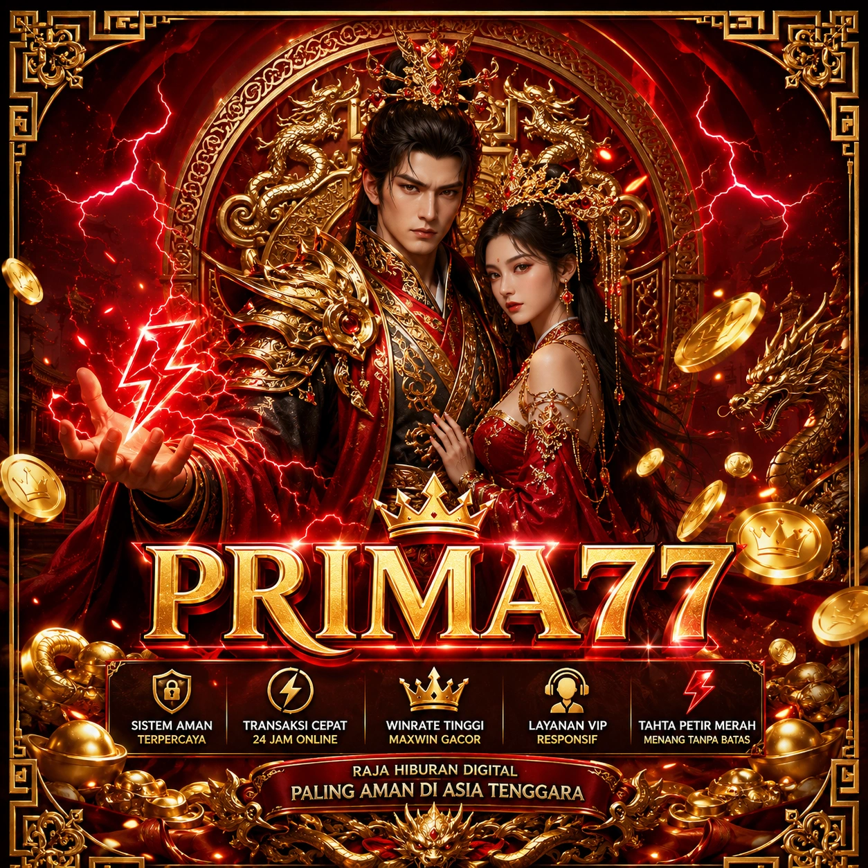 Prima77 ☂️ Hadir Kembali Tahta Raja Petir Merah dan Toto Paling Aman se Asia Tenggara